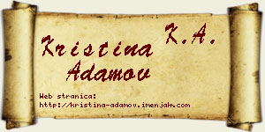 Kristina Adamov vizit kartica